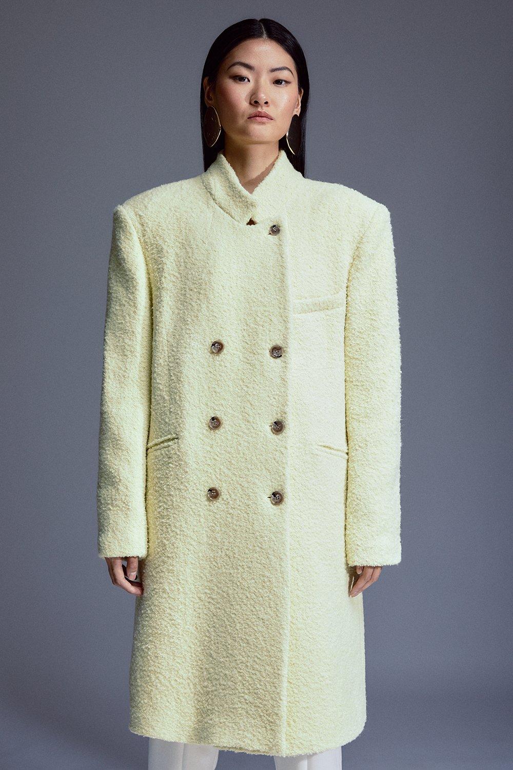 Yellow on sale boucle coat